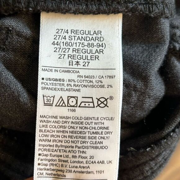 Gap Vintage Velvet Black Jeans Slim High Rise Size 27 - Picture 12 of 13